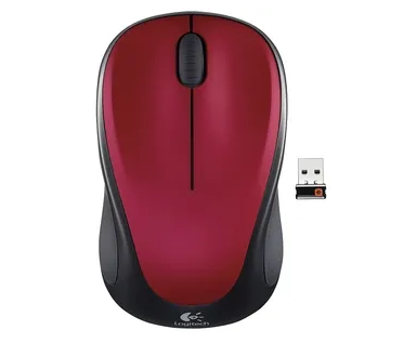 Mouse Logitech M317 Wireless Compact With Comfortable Rubber Sides Rojo - Blanco