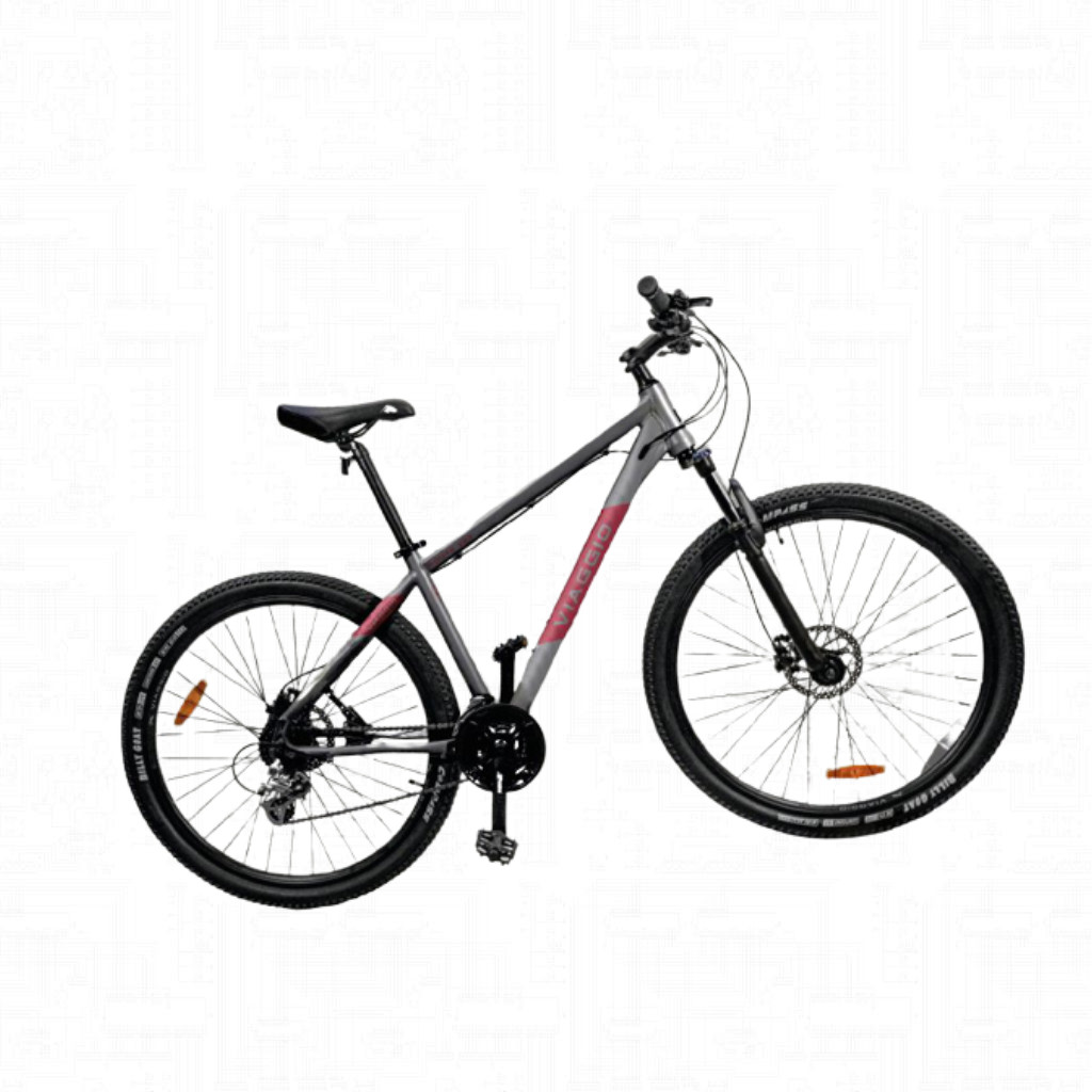 Bicicleta Aro 27,5 Viaggio Velocidades Gris Con Rojo