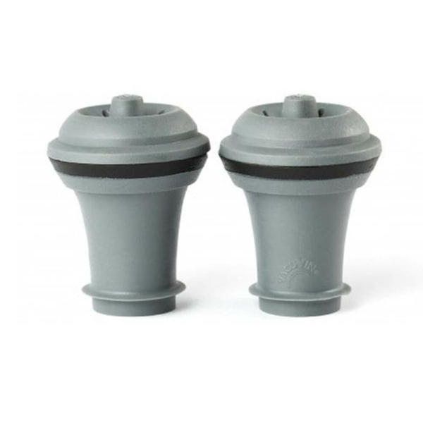 Tapon Al Vacio Para Vino Vacu Vin 2Pcs Color Gris