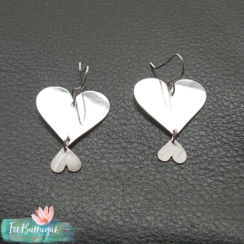 Aretes Corazón Doble