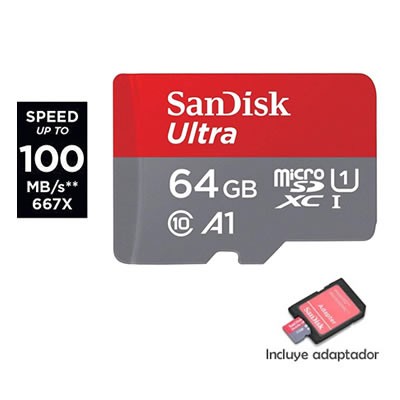 Memoria Sandisk Ultra Micro Sd 64Gb Clase 10 100Mb/S Sdxc Uhs-I