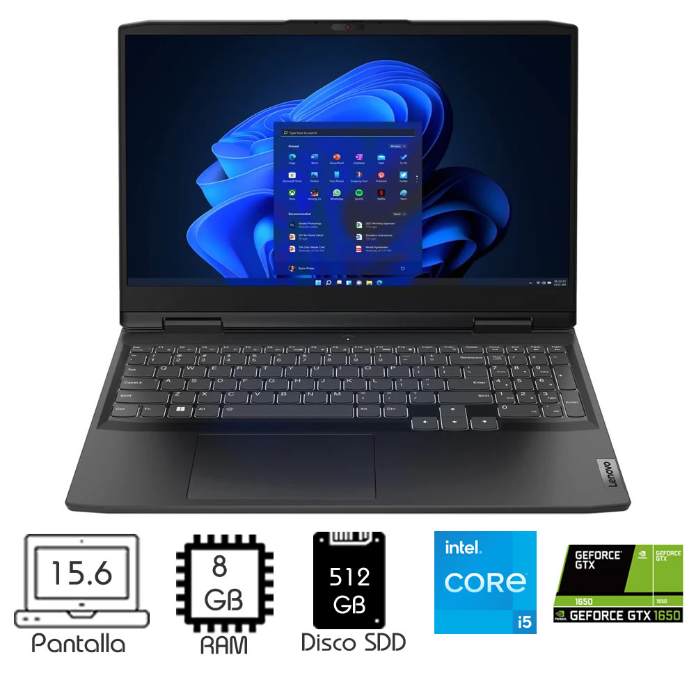 Laptop Lenovo Ideapad Gaming 3 I5-11300H 8Gb 512Gb Gtx1650 15.6″