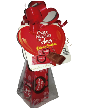 Piramide Con Mini Barras De Chocolate San Valentin. 10 Unidades De Mini Barritas