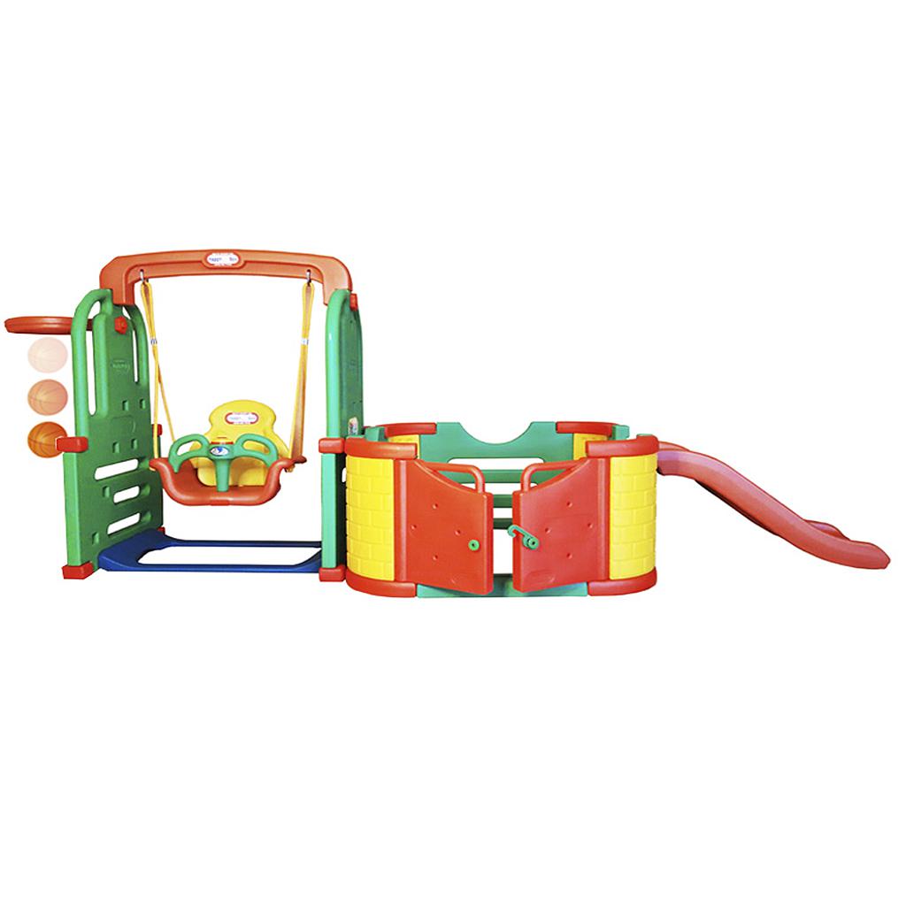 Juego Infantil Resbaladera, Columpio Y Corral Happy Box