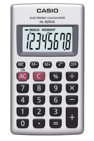 CALCULADORA DISPLAY GRANDE CUBIERTA METALICA 8 DIGITOS CASIO HL820VA