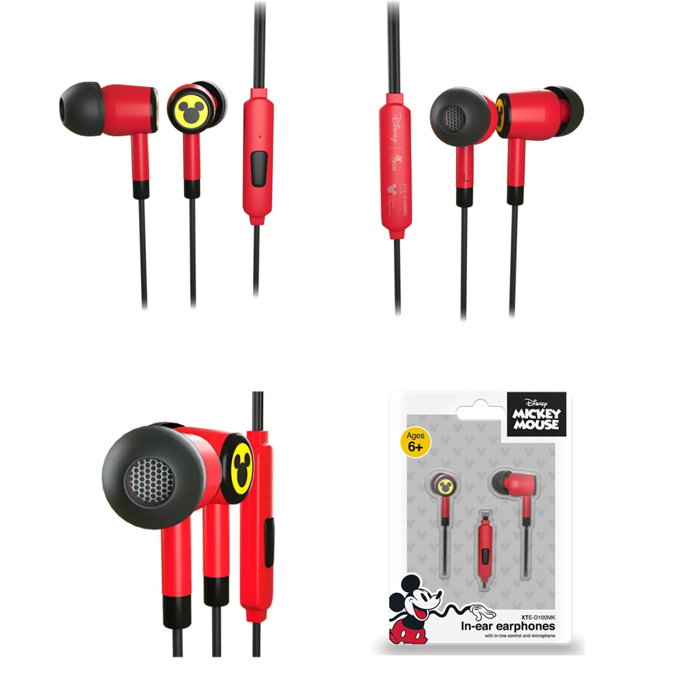 Audifonos X-TECH XTE-D100MK Edición Mickey Mouse,Color Rojo