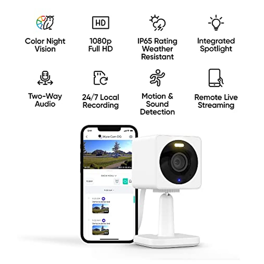 Camara de Seguridad WIFI Wyze Cam OG 1080p IP65 microSD