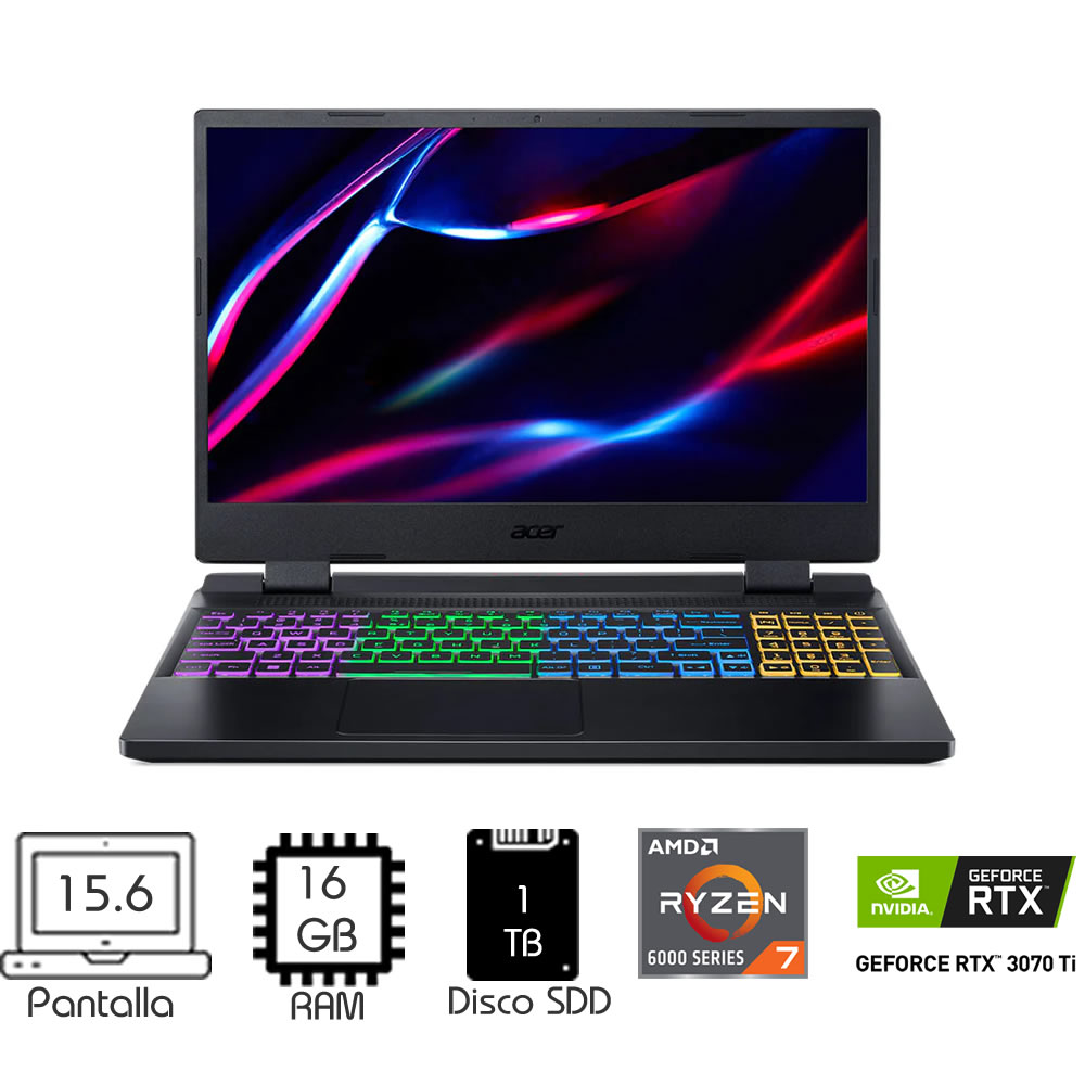 Acer Nitro 5 15.6″ Gaming Laptop QHD 165Hz R7 6800H 16GB RAM DDR5 1TB SSD gen4 Nvidia RTX 3070Ti 8GB