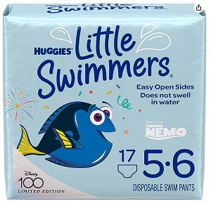 Pañales Huggies para el agua piscina - talla 5.6 - mas de 32 libras - 17 unidades