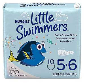 Pañales Huggies para el agua piscina - talla 5.6 - mas de 32 libras - 10 unidades