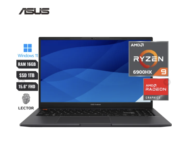 Laptop Asus Vivobook S 15 Amd Ryzen 9 6900hx (6th) Ram 16gb Ddr5 Ssd 1tb Pcie 15.6” Fhd