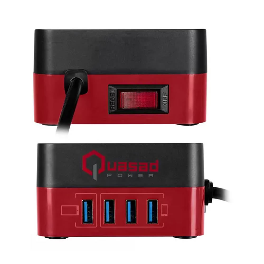 Supresor de Picos Quasad QSP-33UBK 4 tomas + 4 usb