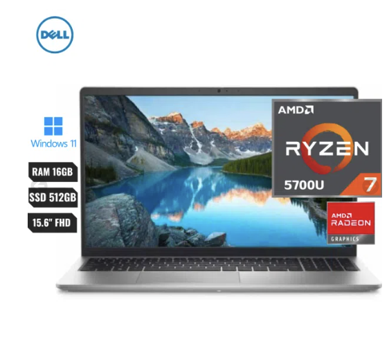 Laptop Dell Inspiron 3525 Amd Ryzen 7 5700u (5th) Ram 16gb Ssd 512gb Pcie Ssd 15.6″