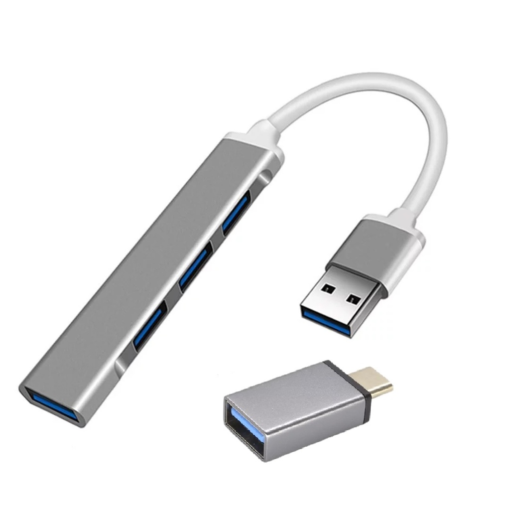 hub 4 Puertos Usb Y Otg Tipo C