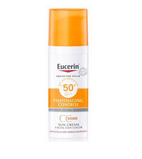 Eucerin Sun CC Crema Facial SPF 50+ Tono Medio de 50 ml