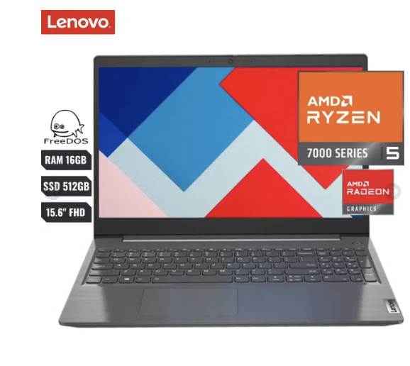 Laptop Lenovo V15 Amd Ryzen 5 7520u (7th) Ram 16gb Ssd 512 Gb 15.6″ Fhd (1920×1080)