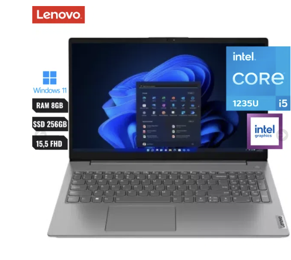 Laptop Lenovo V15 G3 Iap Intel Core I5 1235u Ram Ddr4 8gb Ssd 256b 15.6″