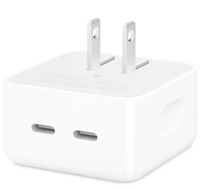 Adaptador Dual de corriente compacto con doble puerto USB-C de 35 W