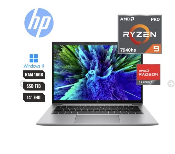 Laptop Hp Portatil Zbook Firefly Amd Ryzen 9pro 7940hs 16gb Ddr5 1tb