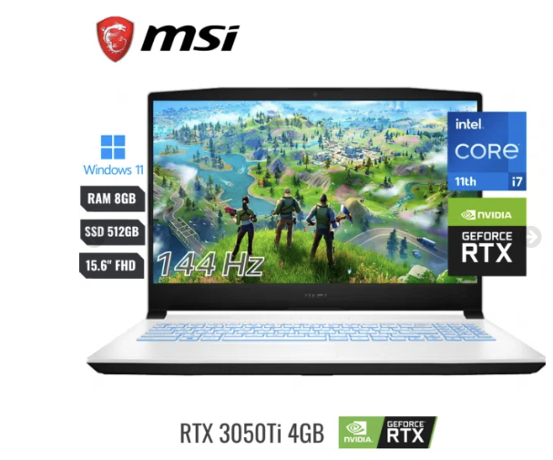 Laptop Msi Sword 15 Gaming Intel I7 11800h (11va) Ram 8gb Ssd 512gb Nvidia Geforce Rtx 3050 Ti 4gb Pantalla 15.6” (1920×1080)