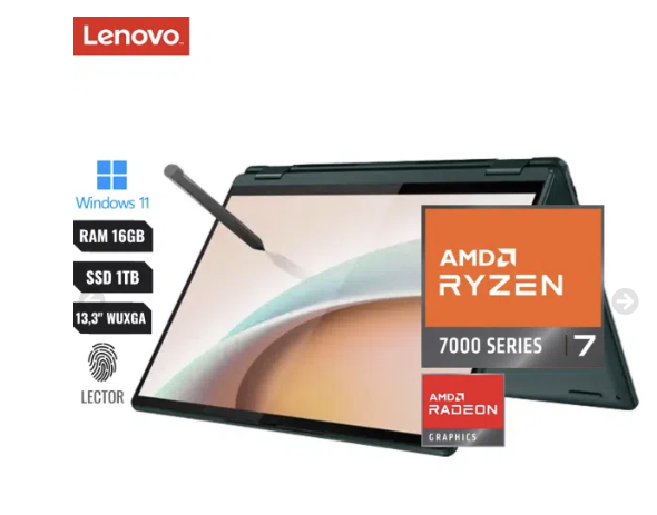 Laptop Lenovo Yoga 6 2-in-1 Amd Ryzen 7 7730u (7th) 16gb Ram 1tb Pcie Ssd 13.3” Wuxga Ips *touch*