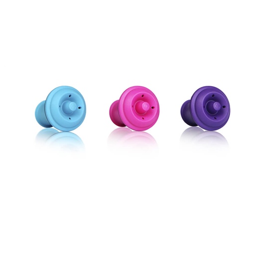 [VV-8550606] Tapon Al Vacio Para Vino Vacu Vin 3Pcs Color Rosa/Celeste/Morado VV-8550606