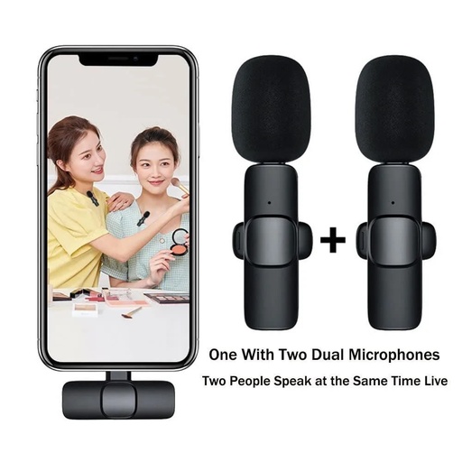 [gadget_5d8] Microfono Inalambrico 2 Personas Para Celular Android Tipo-C K9-Dual
