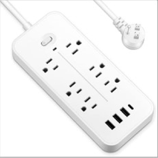 [FIN1358] Cortapicos 6 Entradas Con  Puerto Usb Y Type C Mod El-06