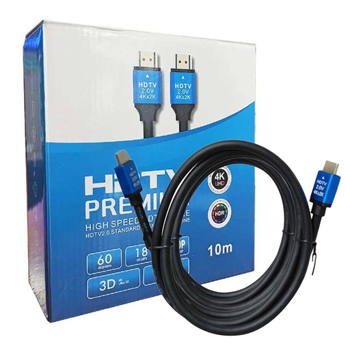 [05-03-052] Cable hdmi A hdm 4K 10 mts ultra high speed