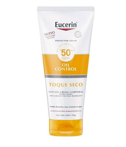 [glamo_57] Eucerin Sun Gel Corporal Oil Control SPF 50+ Toque Seco de 200 ml