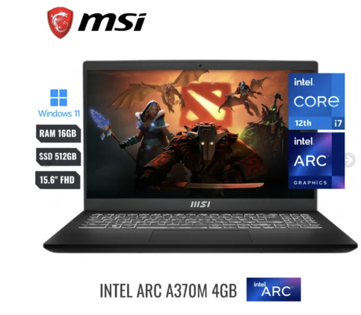 [006339] Laptop Msi Modern Gaming Intel Core I7 1255u (12va) Ram 16gb Ssd 512gb Pcie 15.6 Fhd